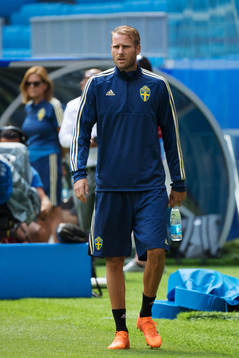 Ola Toivonen of the Swedish national football team at a