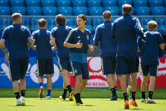 Albin Ekdal of the Swedish national football team at a