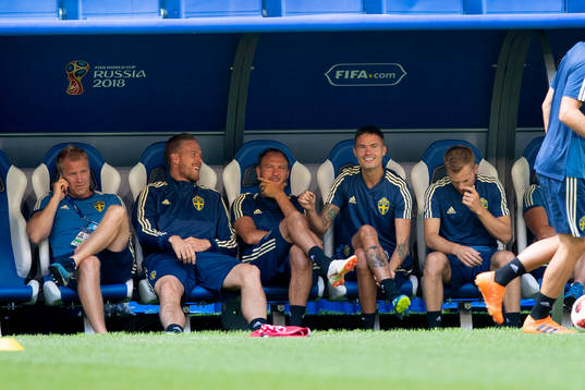 Pontus Jansson, Andreas Granqvist och Mikael Lustig of the