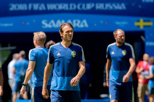 Albin Ekdal of the Swedish national football team at a