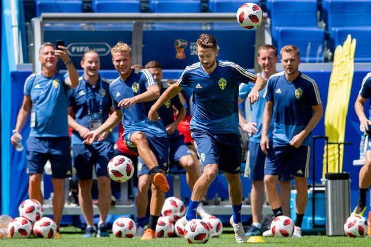 Marcus Rohdén of the Swedish national football team at a