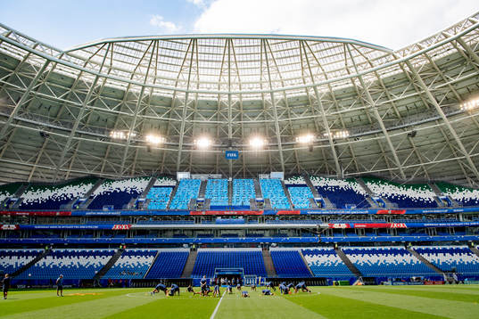 General view of the Swedish national football team at a