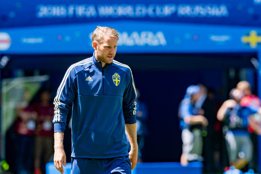 Ola Toivonen of the Swedish national football team at a