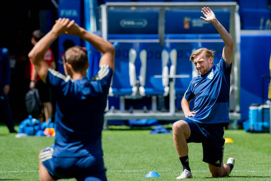 Emil Forsberg of the Swedish national football team at a