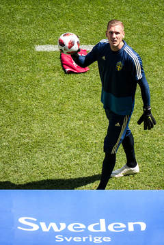 Goalkeeper Robin Olsen of the Swedish national football