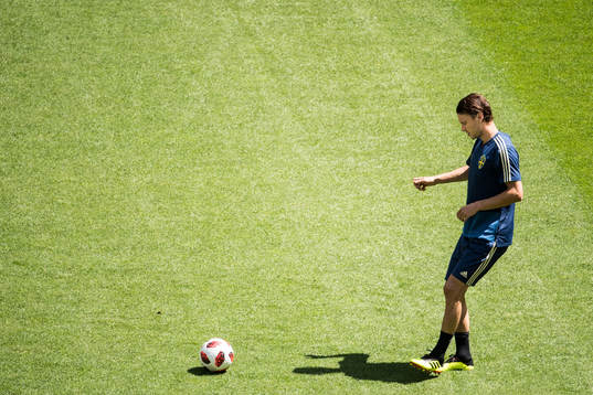 Albin Ekdal of the Swedish national football team at a