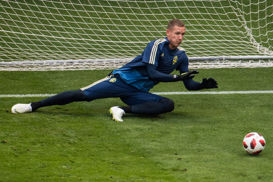 Goalkeeper Robin Olsen of the Swedish national football