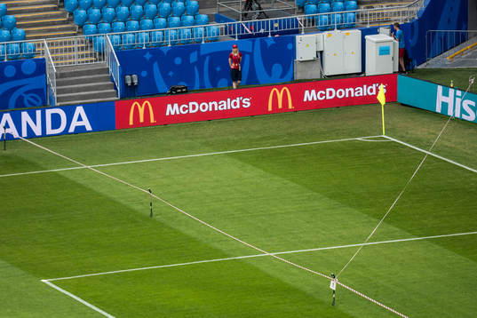 Parts of the pitch are off roped