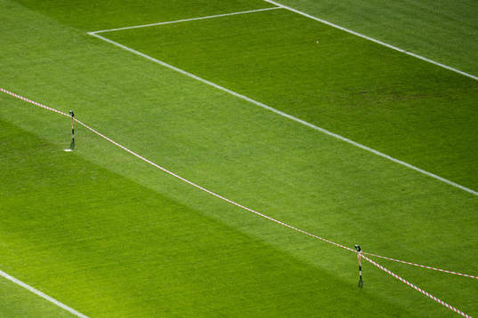 Parts of the pitch are off roped