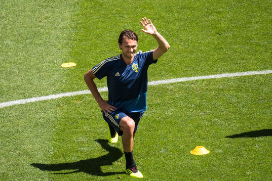 Albin Ekdal of the Swedish national football team at a