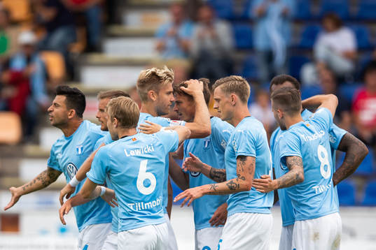 Malmö FFs Oscar Lewicki , Sören Rieks och Arnór Ingvi