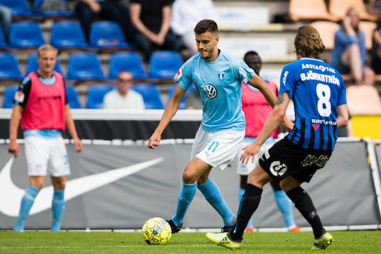 Malmö FFs Alexander Jeremejeff och Sirius Tim Björkström