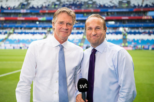 Commentators Glenn Strömberg and Chris Härenstam of the