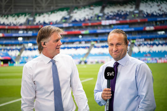 Commentators Glenn Strömberg and Chris Härenstam of the
