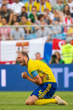 Andreas Granqvist of Sweden reacts