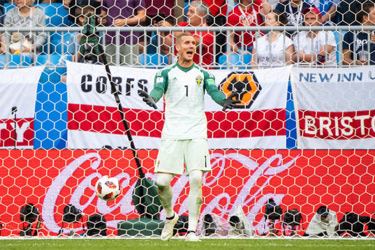 goalkeeper Robin Olsen of Sweden looks dejected