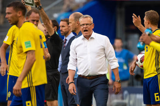 head coach Janne Andersson of Sweden reacts