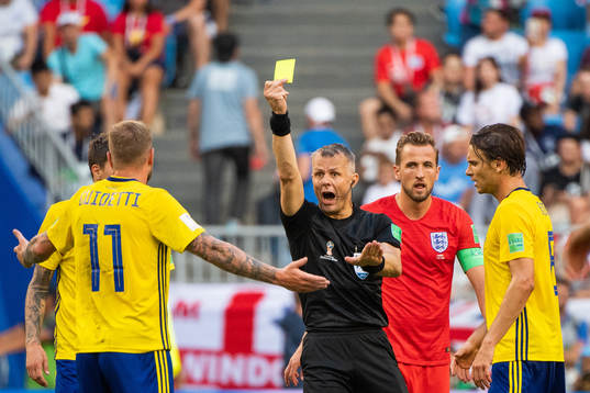 John Guidetti gets a yellow card