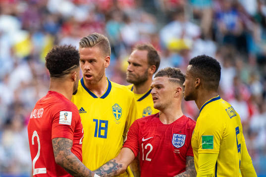 Kyle Walker and Kieran Trippier of England in a situuation