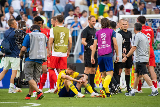 Marcus Berg of Sweden looks dejected