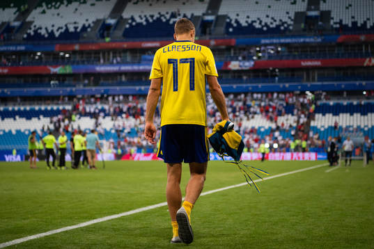 Viktor Claesson walks away looking dejected
