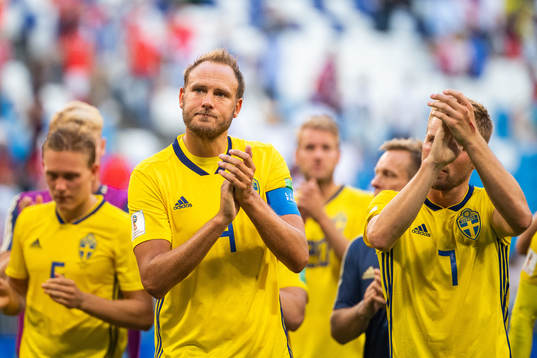 Andreas Granqvist of Sweden looks dejected