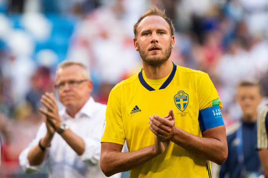 Andreas Granqvist of Sweden looks dejected