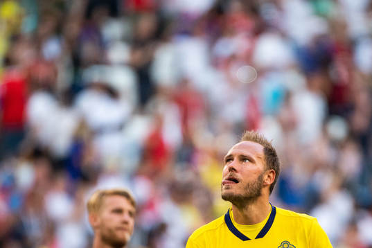 Andreas Granqvist of Sweden looks dejected