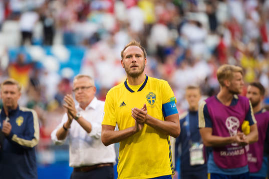 Andreas Granqvist of Sweden look dejected
