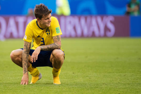 Victor Nilsson Lindelöf of Sweden look dejected