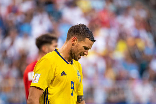 Marcus Berg of Sweden looks dejected