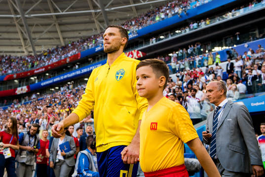 Marcus Berg of Sweden enters the pitch