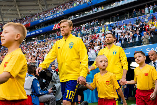 Emil Forsberg of Sweden enters the pitch