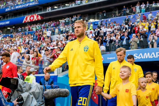 Ola Toivonen of Sweden enters the pitch