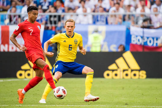Jesse Lingard of England and Ludwig Augustinsson of Sweden