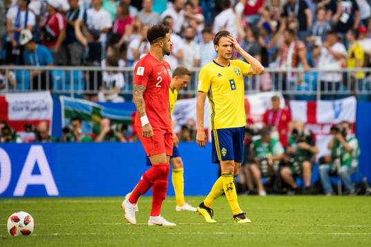 Albin Ekdal of Sweden looks dejected
