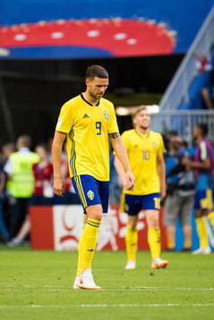Marcus Berg of Sweden looks dejected