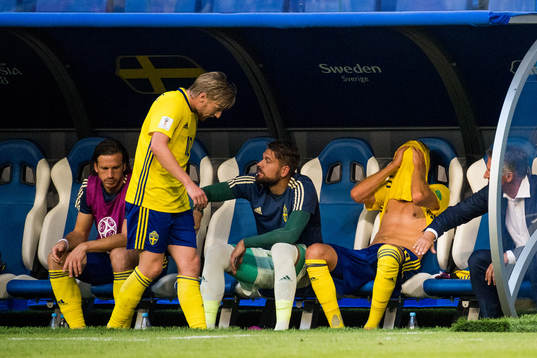Ola Toivonen of Sweden looks dejected