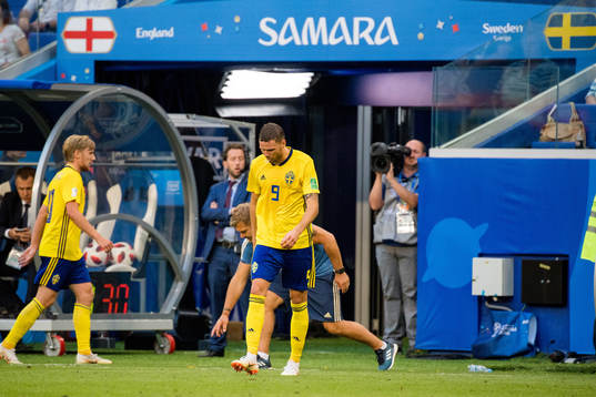 Marcus Berg of Sweden looks dejected