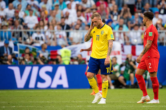John Guidetti of Sweden looks dejected