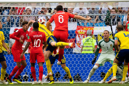 Harry Maguire of England scores 0-1