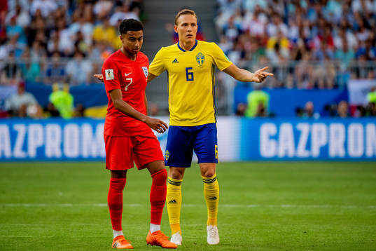 Jesse Lingard of England and Ludwig Augustinsson of Sweden