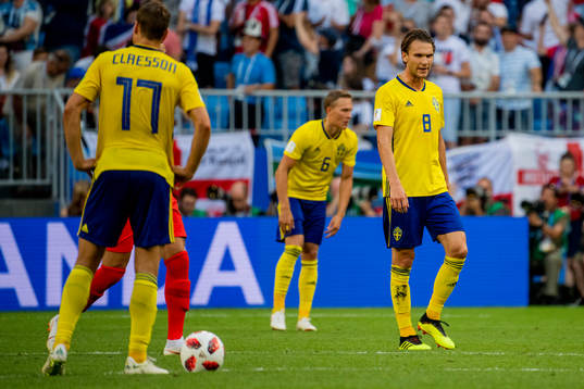 Viktor Claesson, Ludwig Augustinsson and Albin Ekdal of