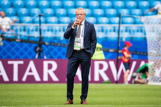 Head coach Janne Andersson of Sweden prior to the the FIFA