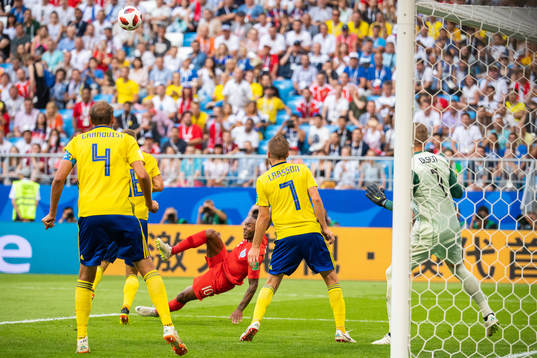 Raheem Sterling of England with an attempt against