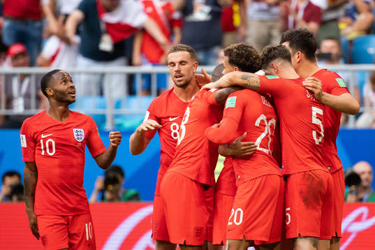 Players of England celebrate