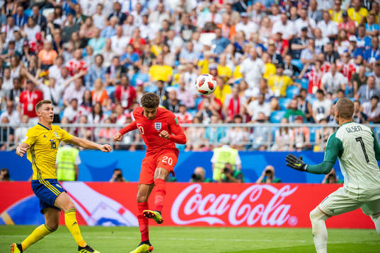 Emil Krafth and goalkeeper Robin Olsen of Sweden  sees Dele
