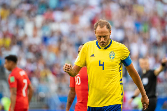 Andreas Granqvist of Sweden looks dejected