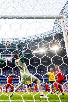 Dele Alli of England scores 0-2 behind goalkeeper Robin