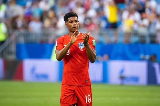 Marcus Rashford of England celebrates